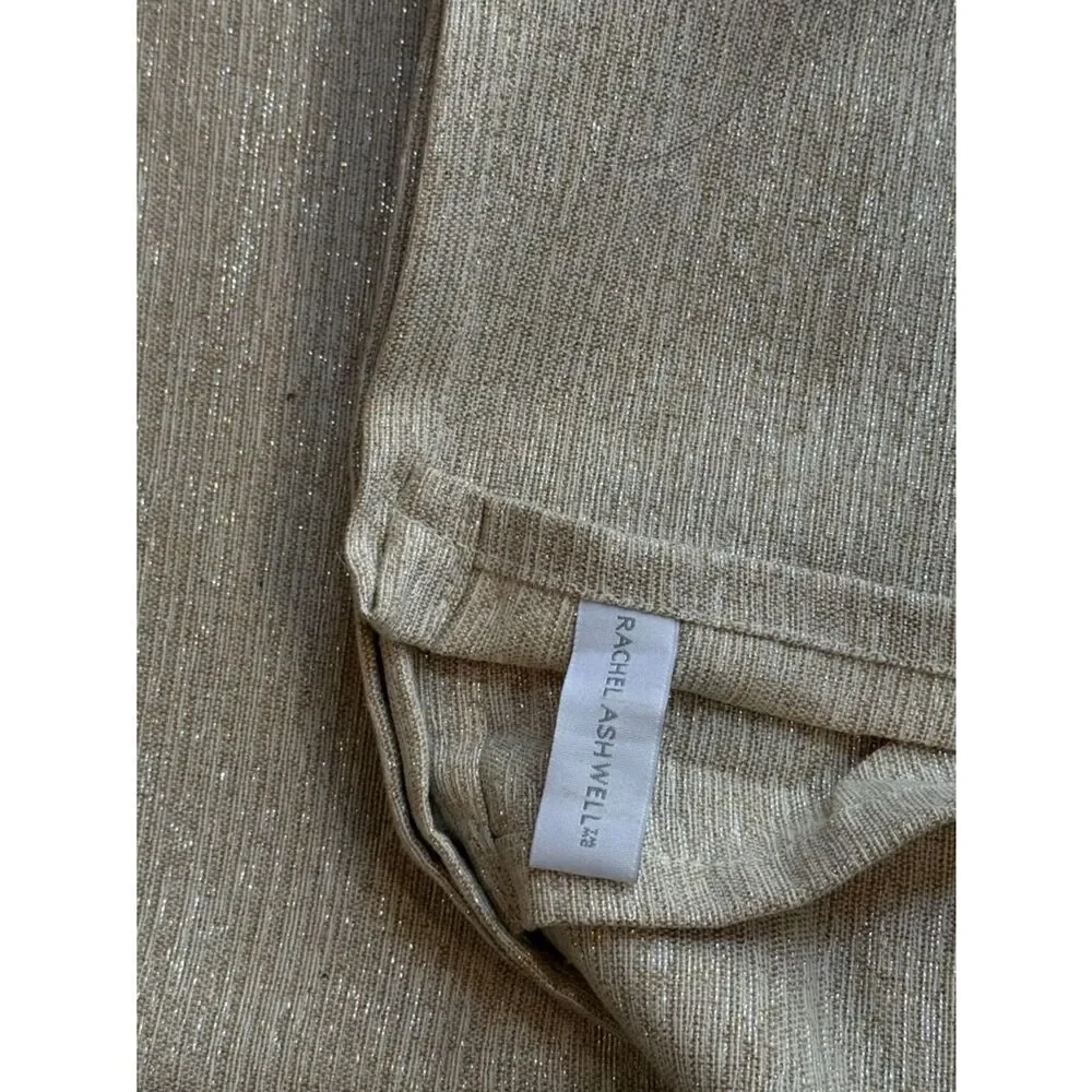 Rachel Ashwell Neutral Beige Gold Metalluc Shimmer Tablecloth!